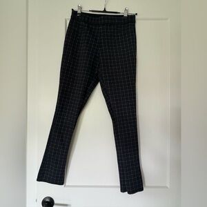Unbranded Women’s Navy Checkered Business Casual Pants Elastic Waist Size S